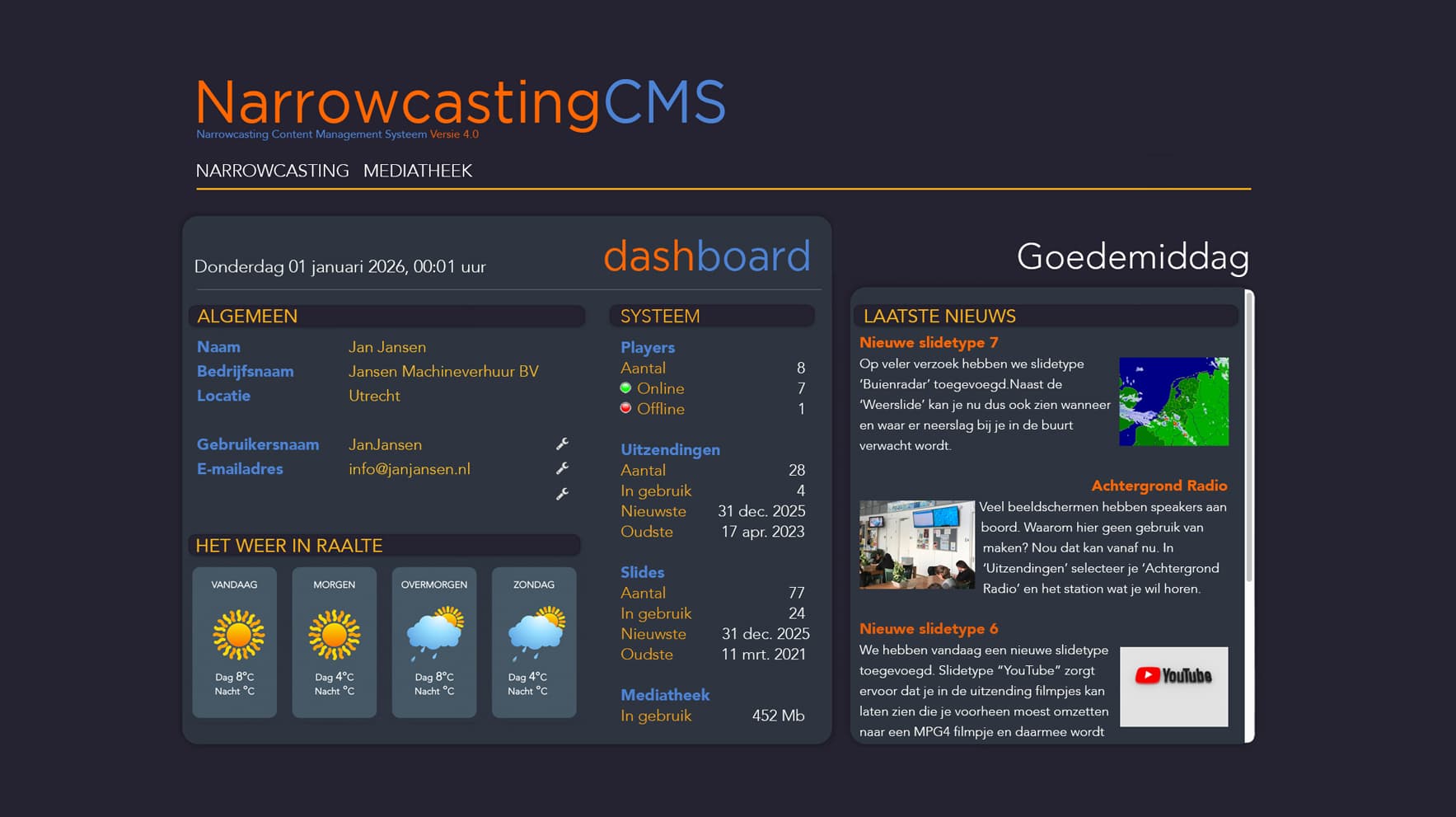 Online narrowcasting CMS – overzicht 5