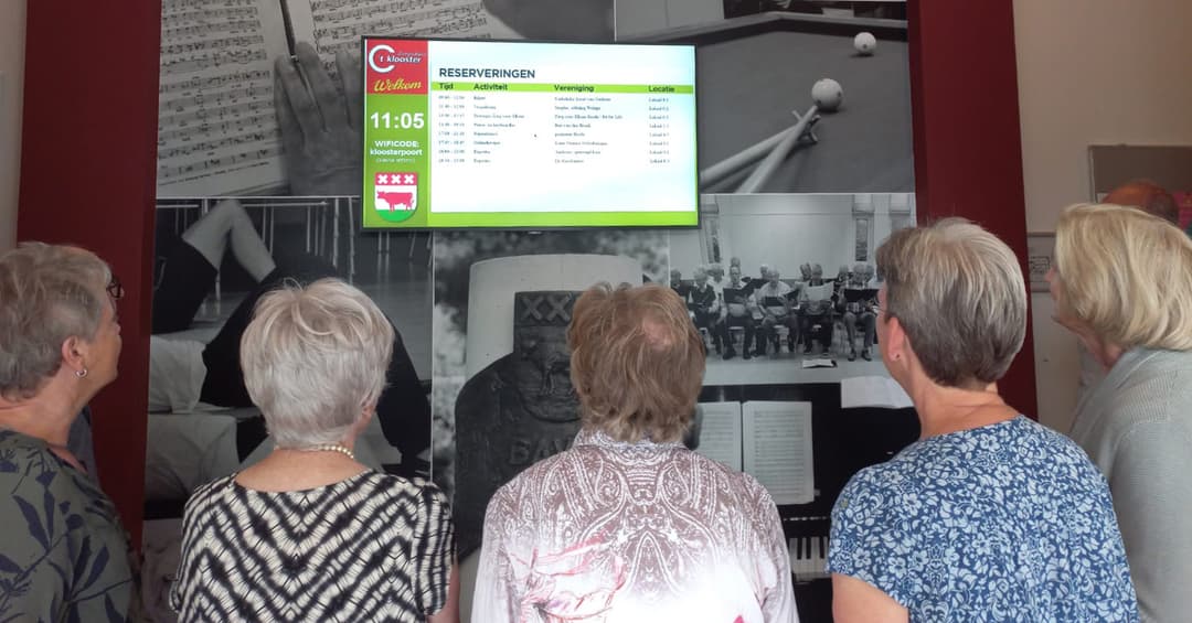Digitale signage in een dorpshuis